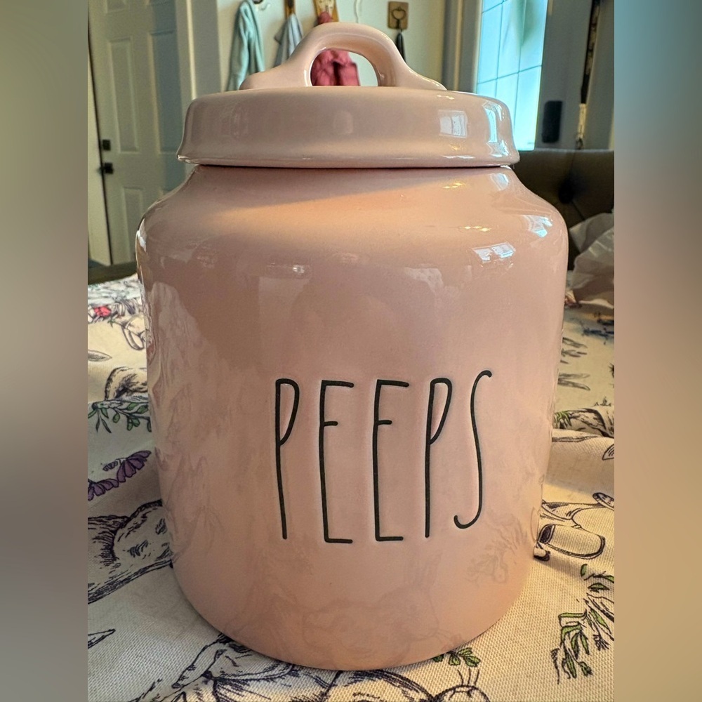 Rae Dunn Pink Ceramic PEEPS Canister